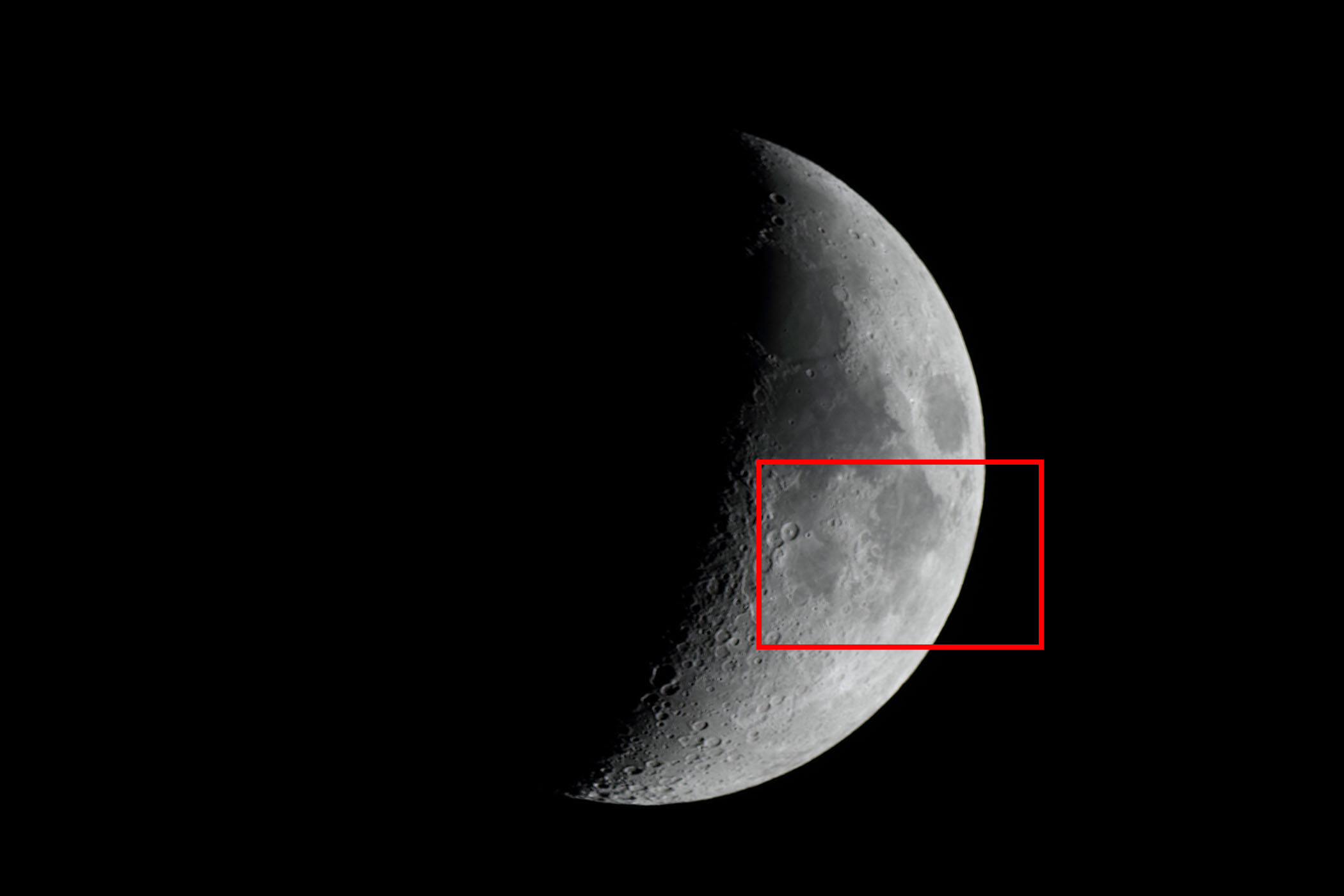 『月(月齢6.0)豊かの海・神酒の海付近』(2026年2月23日)