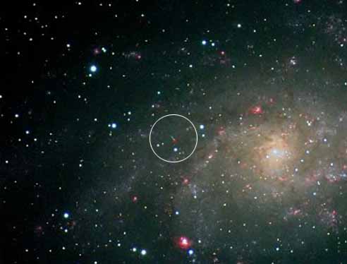 M33銀河と小惑星